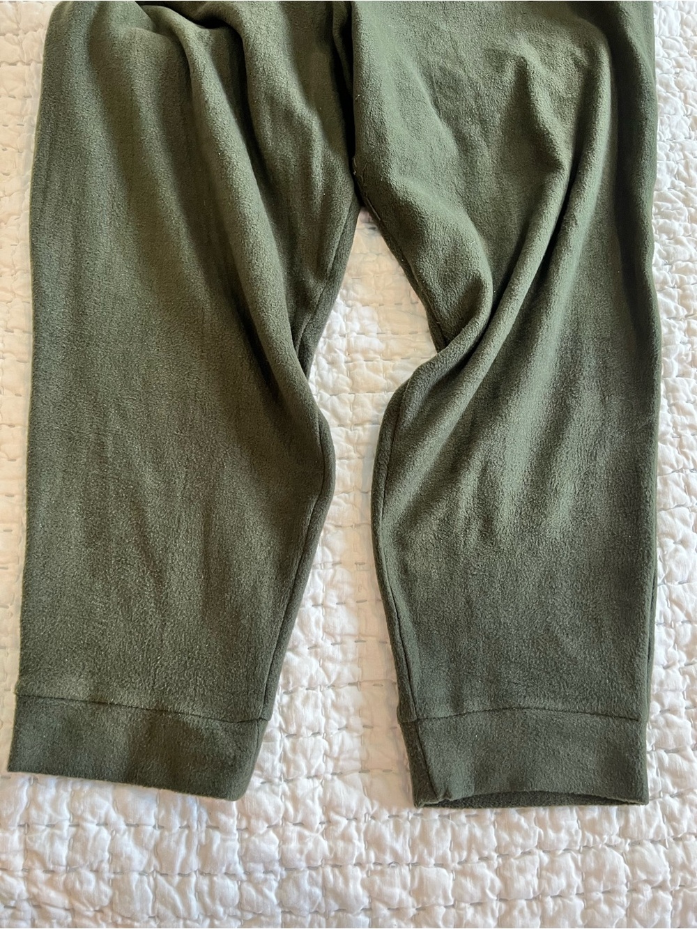 Koolaburra Olive Green Fleece Joggers with Cream Drawstring - Picture 4 of 4